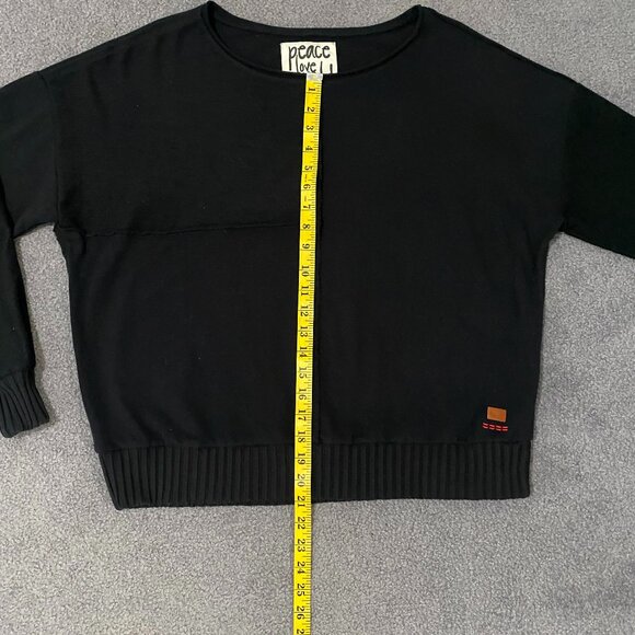 Peace Love World Oversized Ribbed Trim Terry Cloth Crewneck size M - Picture 8 of 11